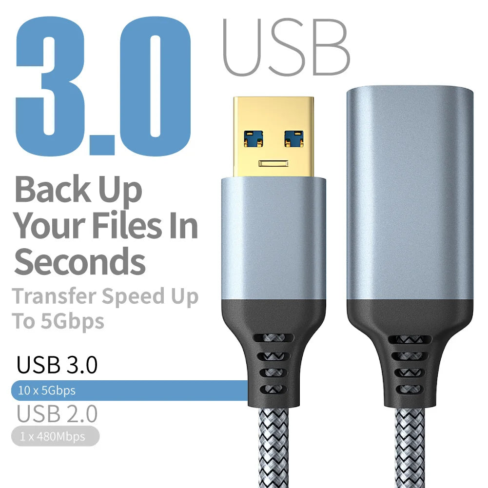 Nylon Braided USB 3.0 Extension Cable