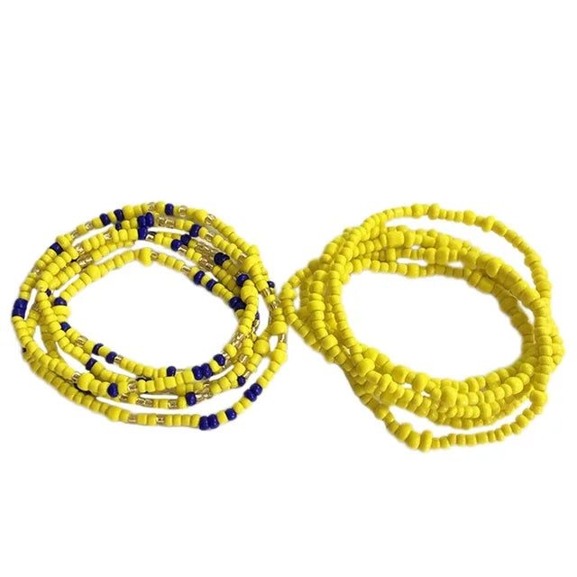 Colorful Beaded Elastic Waist Chain for Women