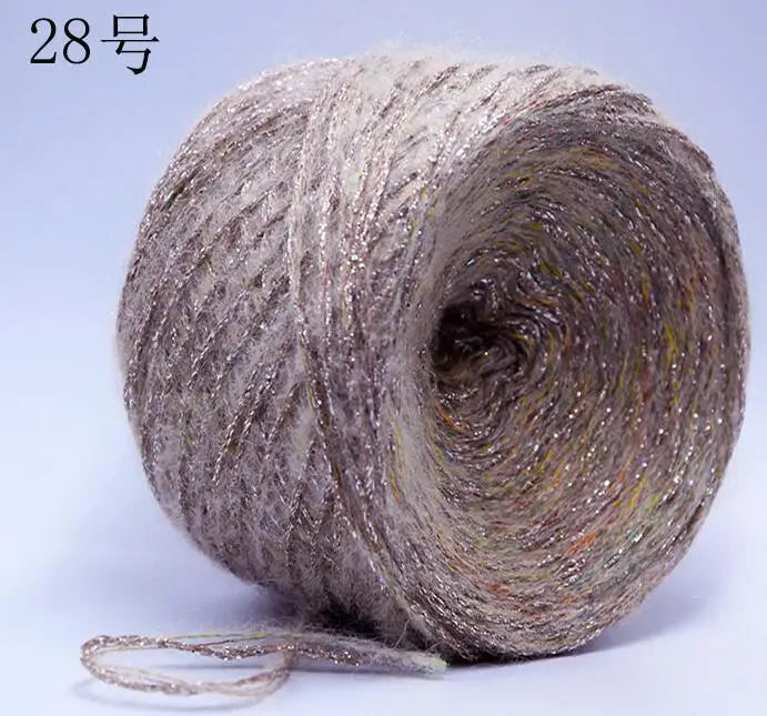 Merino Wool Metallic Yarn with Shimmering Thread – 250g
