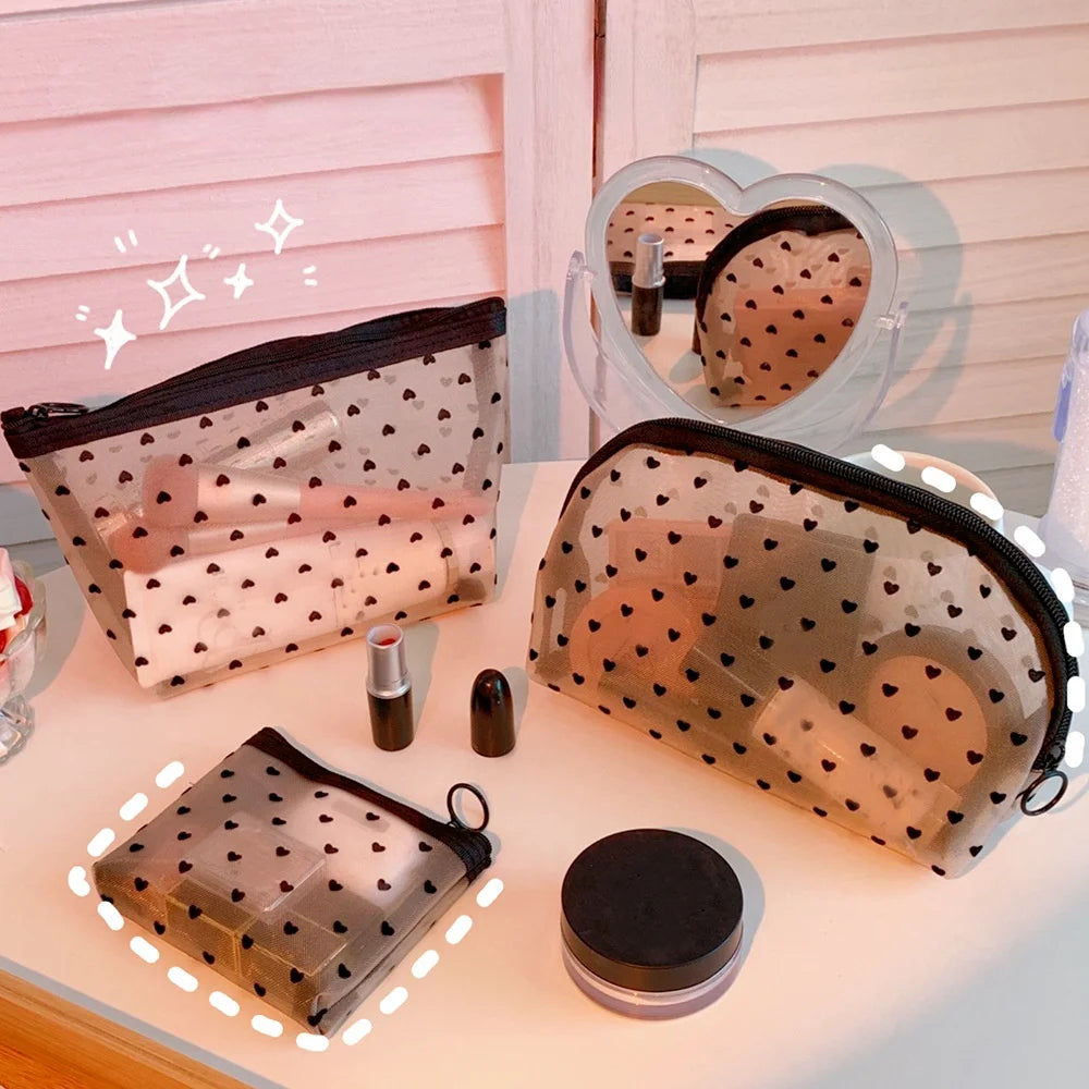 Breathable Mesh Makeup Bag Organizer - Multi-Purpose Travel Toiletry Pouch