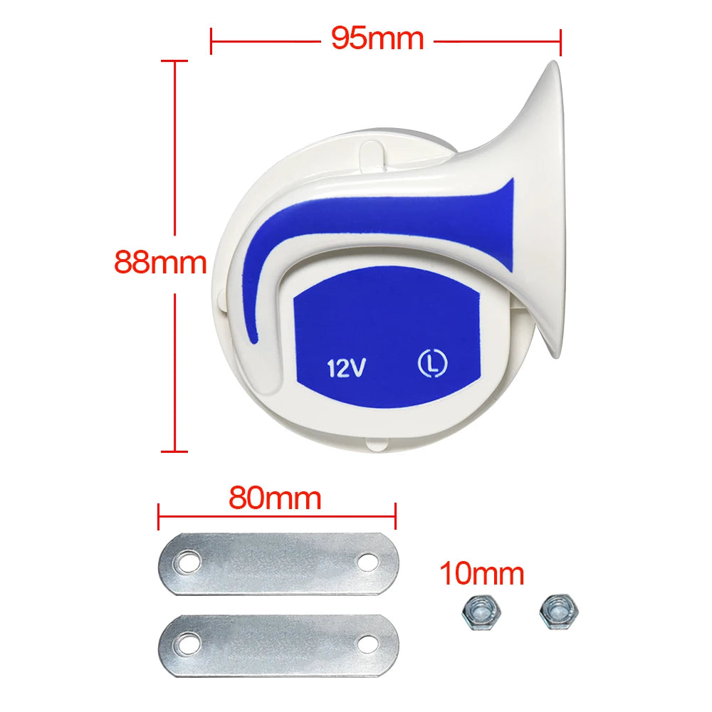 12V Super Loud Dual-Tone Air Horn Kit for Cars and Motorcycles