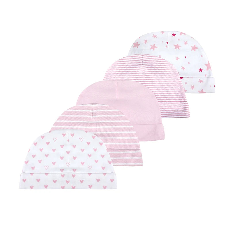 Soft Cotton Baby Hats for Newborns & Infants (0-6 Months)