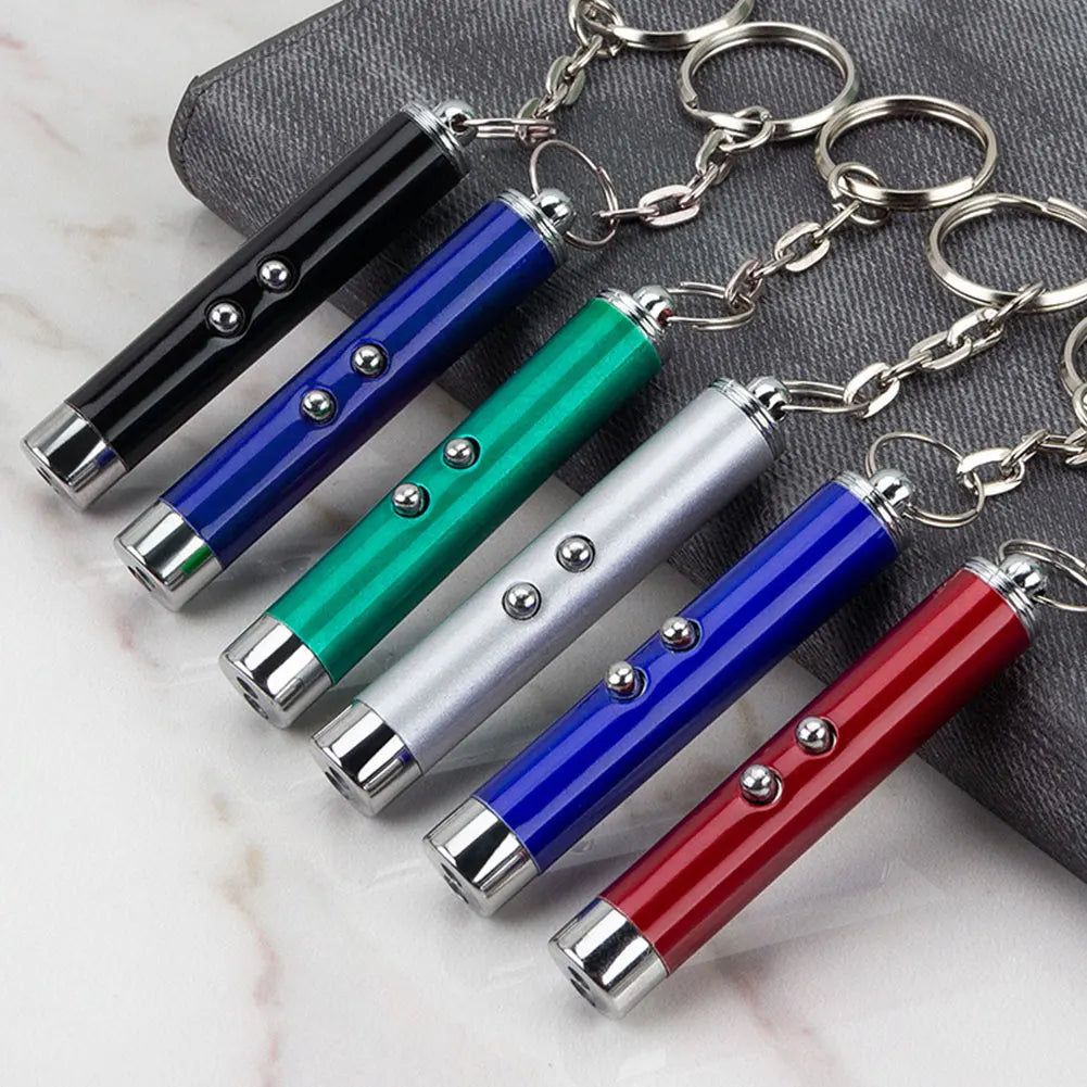 Pocket Laser Pointer & LED Flashlight Keychain