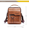 Braune Vintage-PU-Leder-Crossbody-Tasche mit Lederriemen und Reißverschluss, von vorne