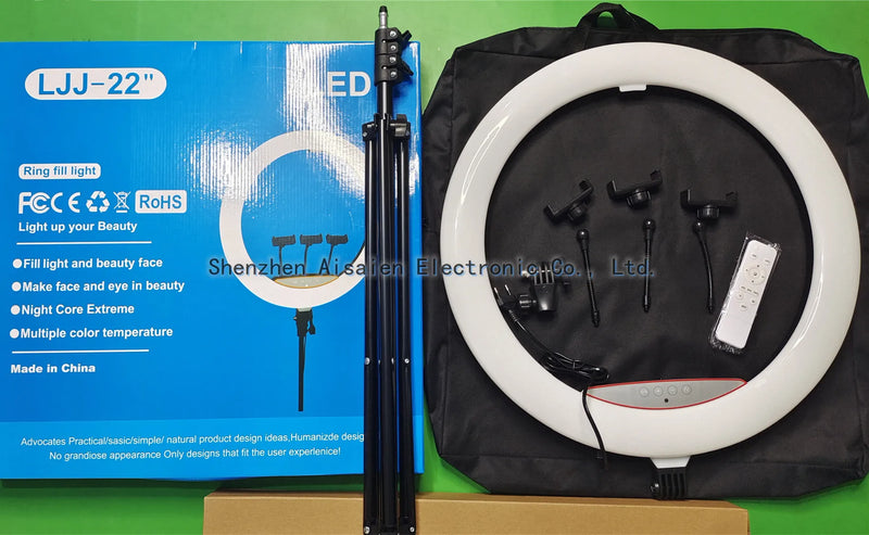 22-Inch Dimmable LED Ring Light with Adjustable Tripod Stand
