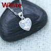 Green Heart Pendant Necklace in Sterling Silver