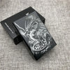 Ultra-Slim Aluminum Cigarette Case with Laser-Engraved Wolf Design