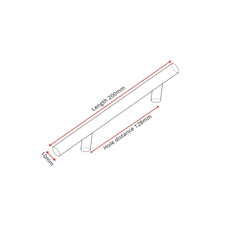 Brushed Stainless Steel Cabinet T-Bar Handle