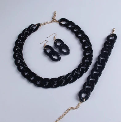 Colorful Acrylic Chain Necklace Set for Women