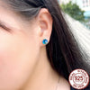 8mm Round Cubic Zirconia Stud Earrings in Sterling Silver