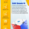 A close-up of the GAN Skewb M magnetic speed cube showing its components and features.