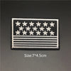 Black and white embroidered patch featuring stars and stripes design for clothing