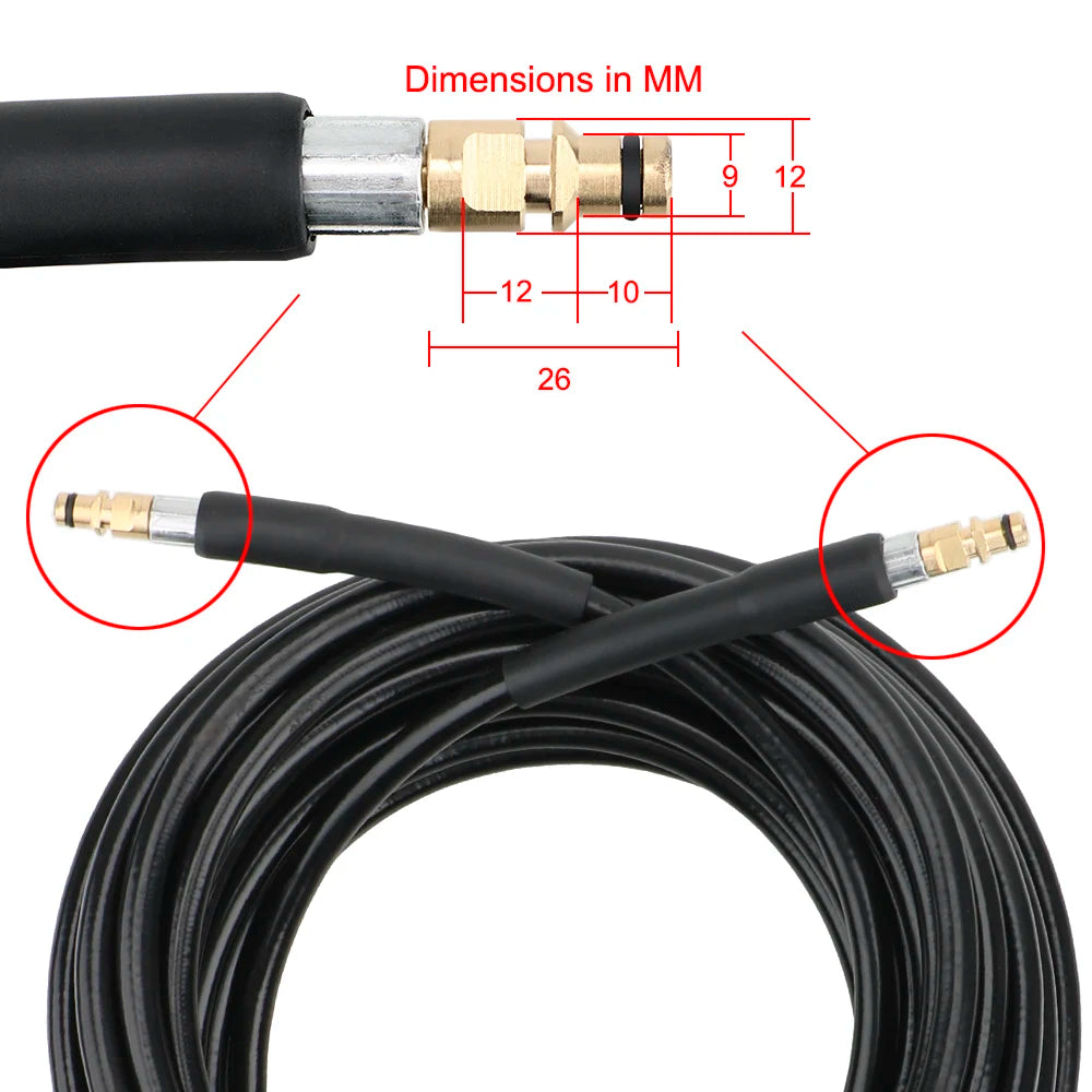 Heavy-Duty Pressure Washer Hose with Alloy Fittings