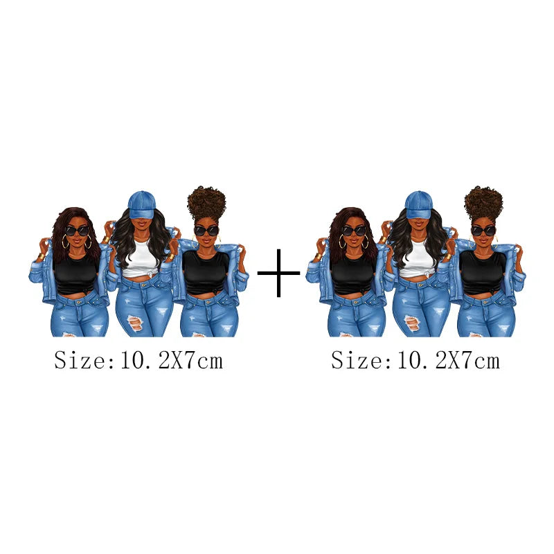 Afro Girl Iron-On Patch for T-Shirts, Hoodies, and Bags