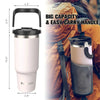 40oz Stainless Steel Tumbler with Handle and Straw