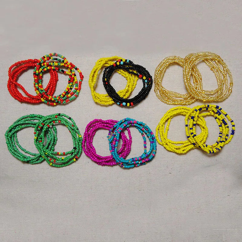 Colorful Elastic Belly Bead Chain Set for Women