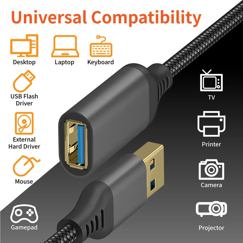 Nylon Braided USB 3.0 Extension Cable