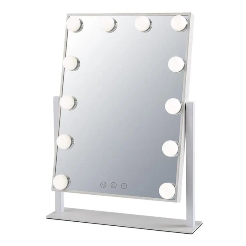 LED Vanity Mirror with Touch Screen and Foldable Stand