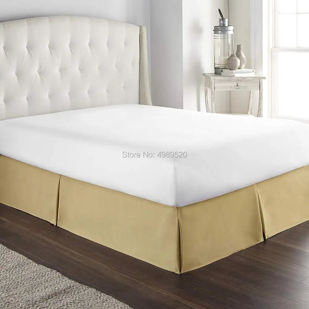 Elegant Pleated Bed Skirt - 14 Inch Drop, Wrinkle & Fade Resistant