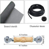 A wooden and metal insect screen mesh kit featuring a rolling tool and a 4mm diameter component.
