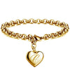 Gold Heart Alphabet Charm Bracelet