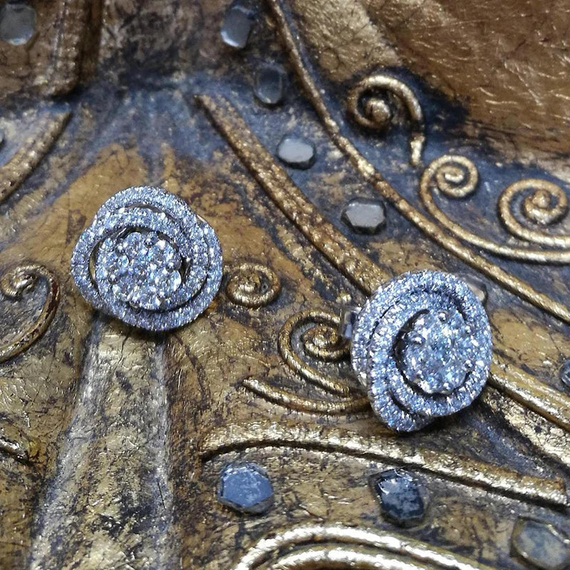 Boucles d'oreilles en zircon cubique géométriques