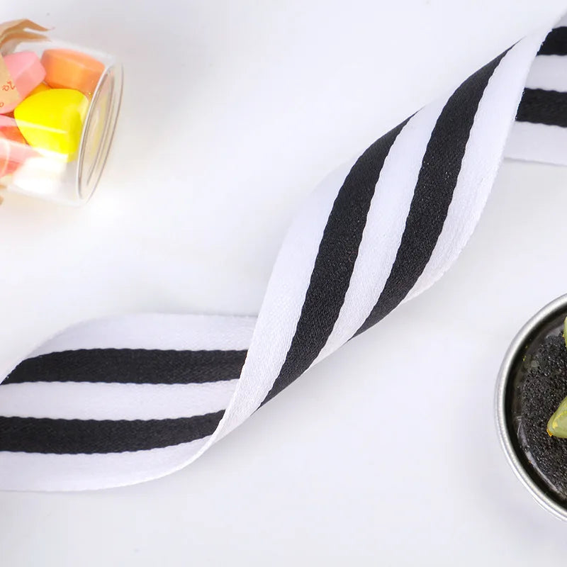 Striped Grosgrain Ribbon – Double-Sided Polyester Cotton, 1 Inch Wide