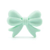 A light mint green food-grade silicone bow shaped crown bead for jewelry making