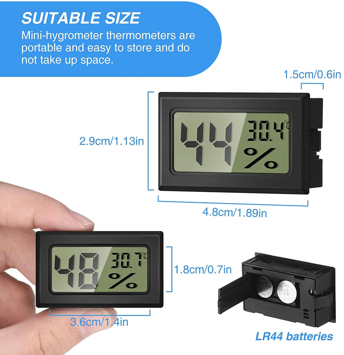 Mini Digital Thermometer and Hygrometer with Probe
