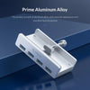 Aluminum USB 3.0 Hub with Clamp Mount for Desktops and Laptops