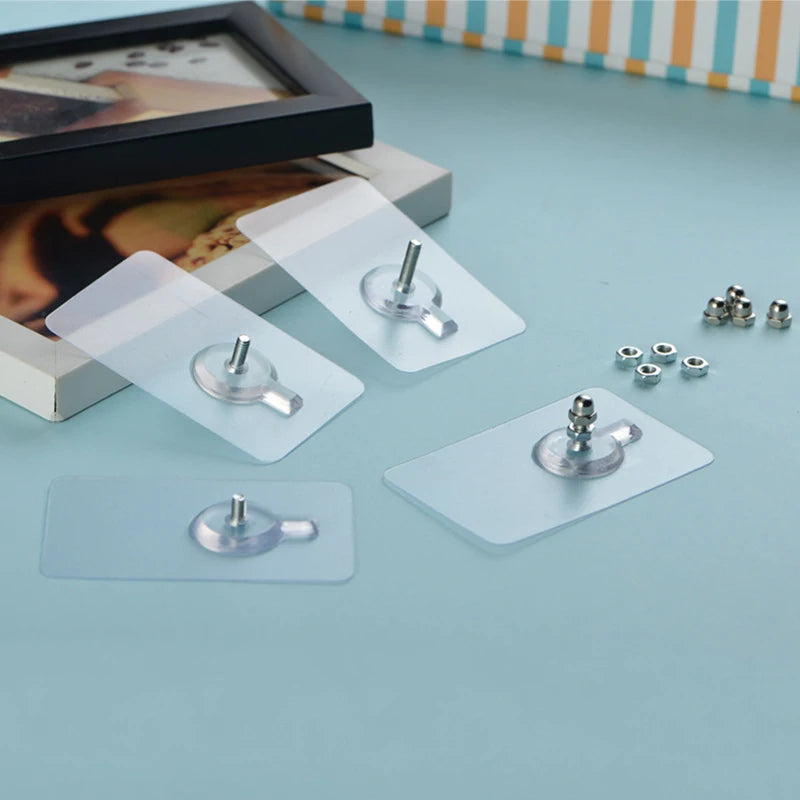 Transparent Self-Adhesive Wall Hooks for Pictures and More