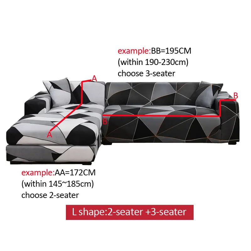 Printed Stretch Sofa Cover for L-Shaped and Corner Sofas