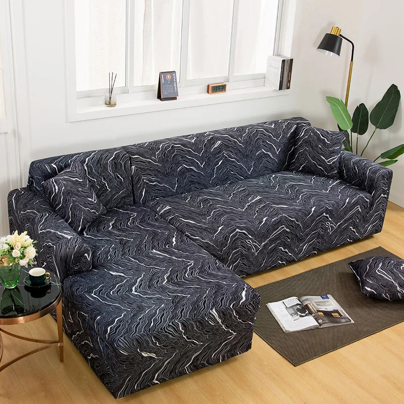 Printed Stretch Sofa Cover for L-Shaped and Corner Sofas