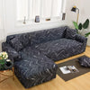 Printed L-Shape Sofa Cover with Elastic Edge
