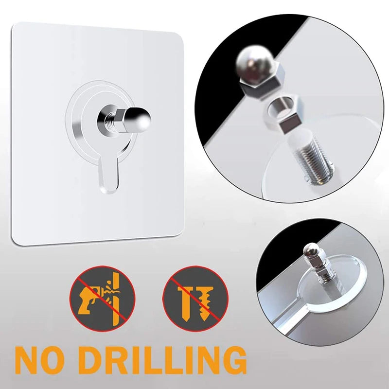 Transparent Self-Adhesive Wall Hooks for Pictures and More