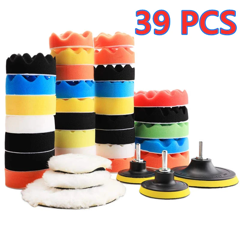 Car Polishing Pad Kit with Drill Adapters
