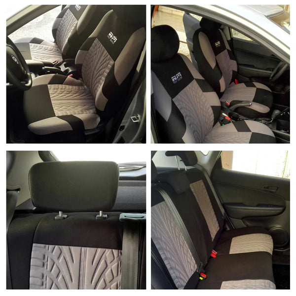 Universal Car Seat Covers Set with Track Detail Design