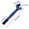 Blue universal chain cleaning brush with a flexible handle and bristles for motorcycles and bicycles