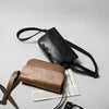 Vintage Leather Crossbody Bag for Men – Compact Messenger Shoulder Bag