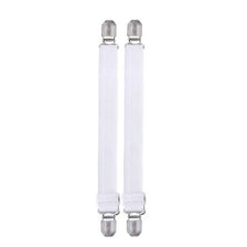 A pack of four adjustable bed sheet grippers with strong clips.