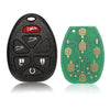 A black car key fob and its corresponding green circuit board are shown side by side.