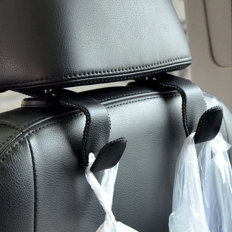 Ganchos para Reposacabezas de Coche en Cuero