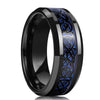 Men's Black Stainless Steel Wedding Band with Double Groove Detail