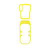 Yellow ABS gear shift panel and cup holder trim cover for Jeep Wrangler JL and Gladiator JT.