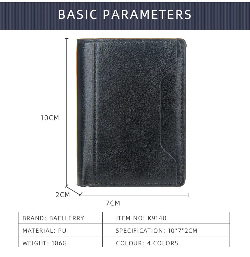 Carbon Fiber Mini RFID Blocking Wallet for Men