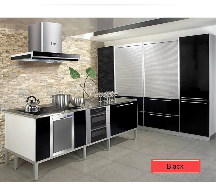 Black Self-Adhesive Waterproof Wallpaper for Kitchen & Furniture Renovation