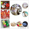 A collection of soft polyester pearl cotton stuffing materials including fabric, decorative items, and DIY craft supplies.