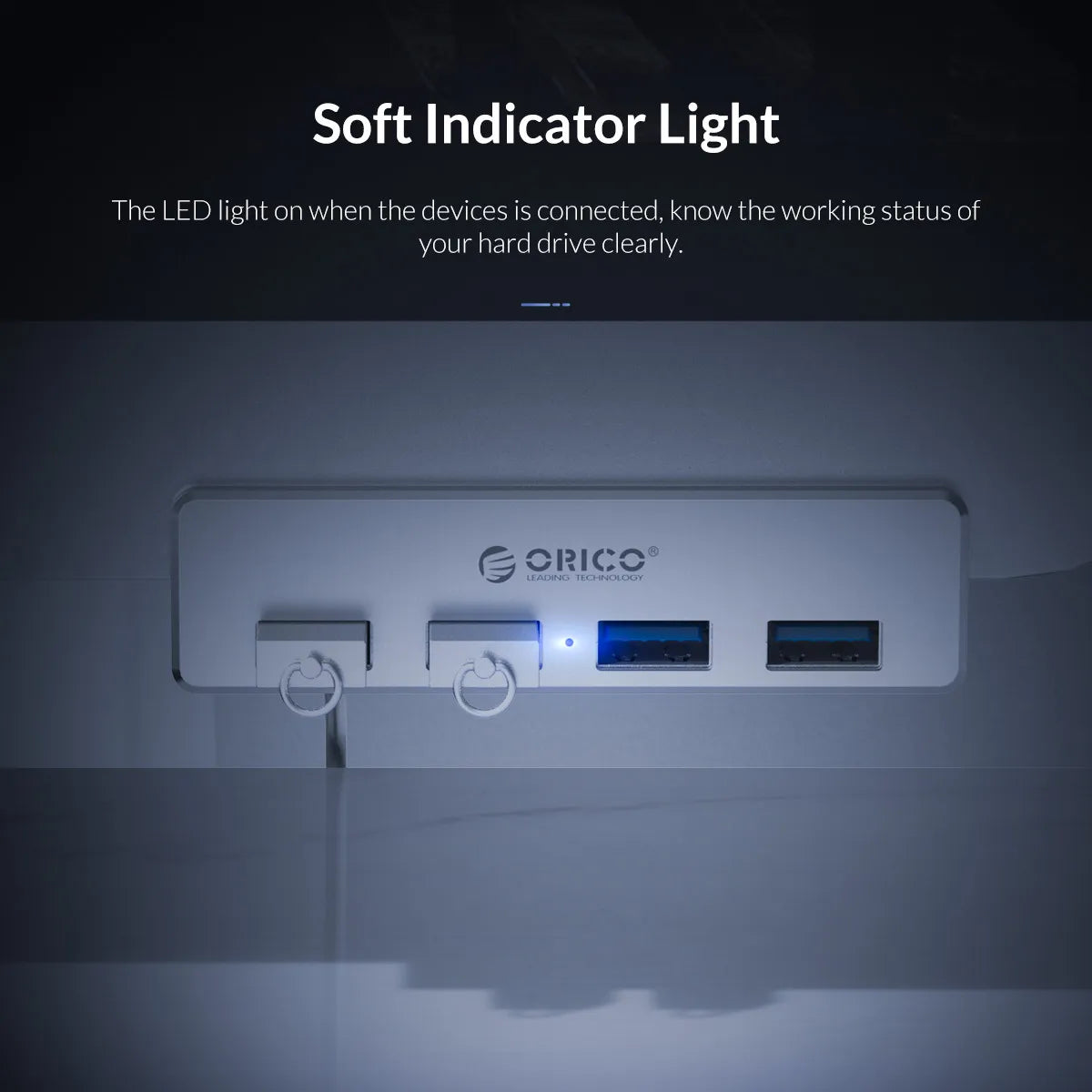 Aluminum USB 3.0 Hub with Clamp Mount for Desktops and Laptops