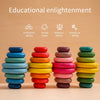 Wooden Rainbow Stacking Stones - Montessori Balancing Blocks for Kids
