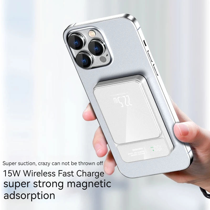 Slim Magnetic Wireless Power Bank with LED Display